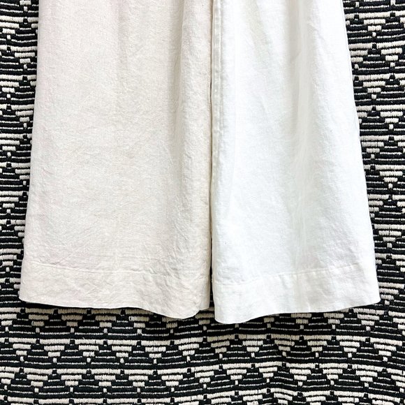 100% linen wide-leg/high-rise/elastic waist pants - Picture 4 of 16